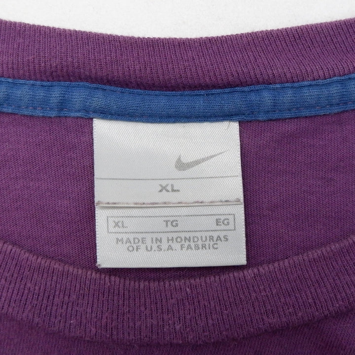 Vintage Mens Nike T-Shirt Purple Short Sleeve Swoosh Logo | Migration_T-Shirts - Back View | Fashion Rerun