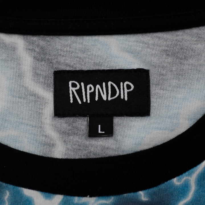 Mens Ripndip Blue Lightning Print Graphic T-Shirt Size L | Migration_T-Shirts SW COLLECTION - Back View | Fashion Rerun