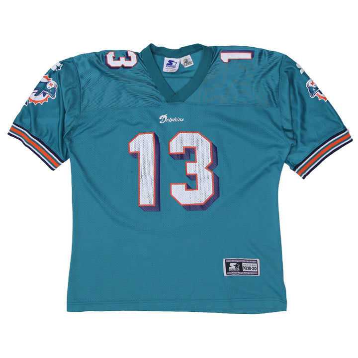 Vintage Starter Miami Dolphins Marino # 13 Football Jersey Size XL, Boys Youth - Fashion Rerun Vintage Migration_Jersey