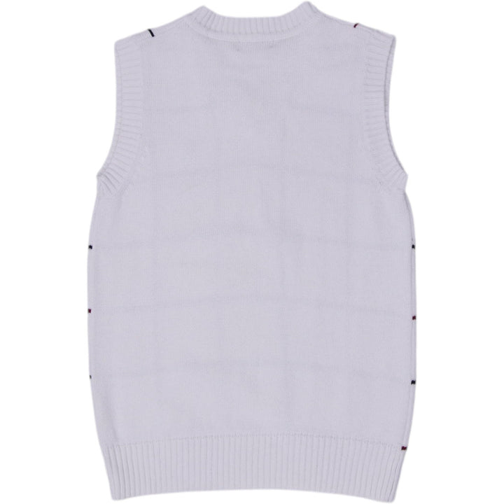Vintage Youth Boys Polo By Ralph Lauren Vest White Checkered Knit