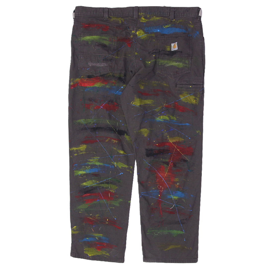 Rework Carhartt Relaxed Fit Paint Splatter/Paint Drip Brush Work Pants Mens - PR306