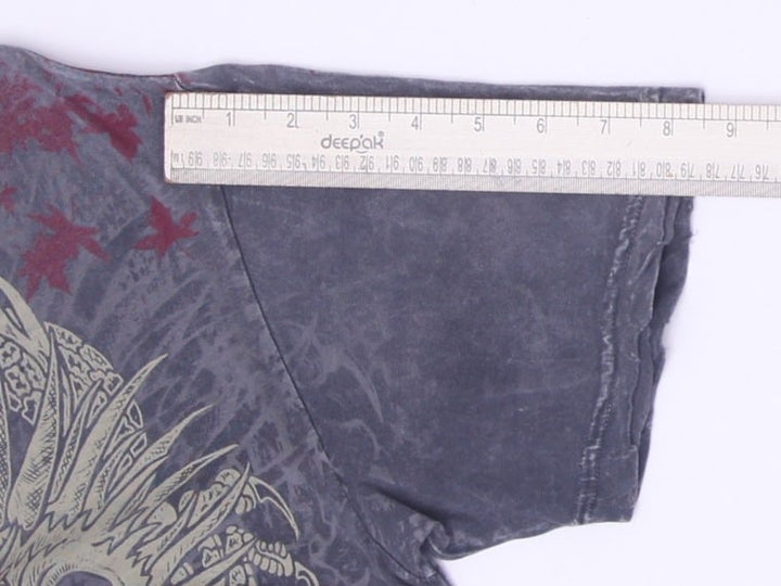 Y2K Mens Affliction "Live Fast" Japanese Asian Dragon Graphic T-Shirt Size M