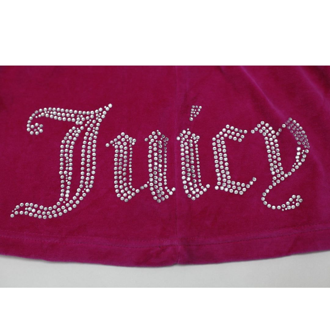 Y2K Ladies Juicy Couture Hot Pink Velour Rhinestone Mini Skirt Size M