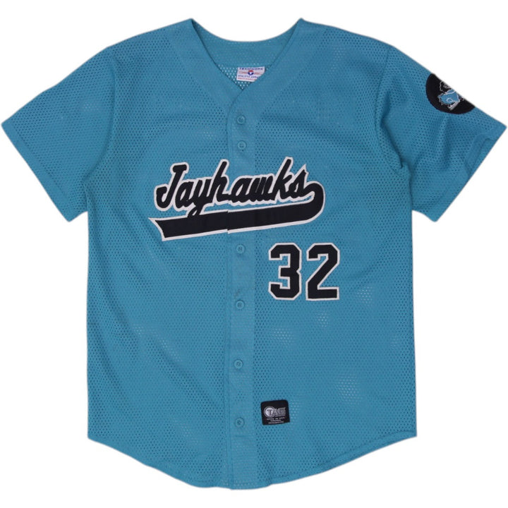 Vintage Tag Team Jayhawks Baseball Jersey Teal Mesh #32 Made In USA Size XL | Migration_Jerseys | Fashion Rerun