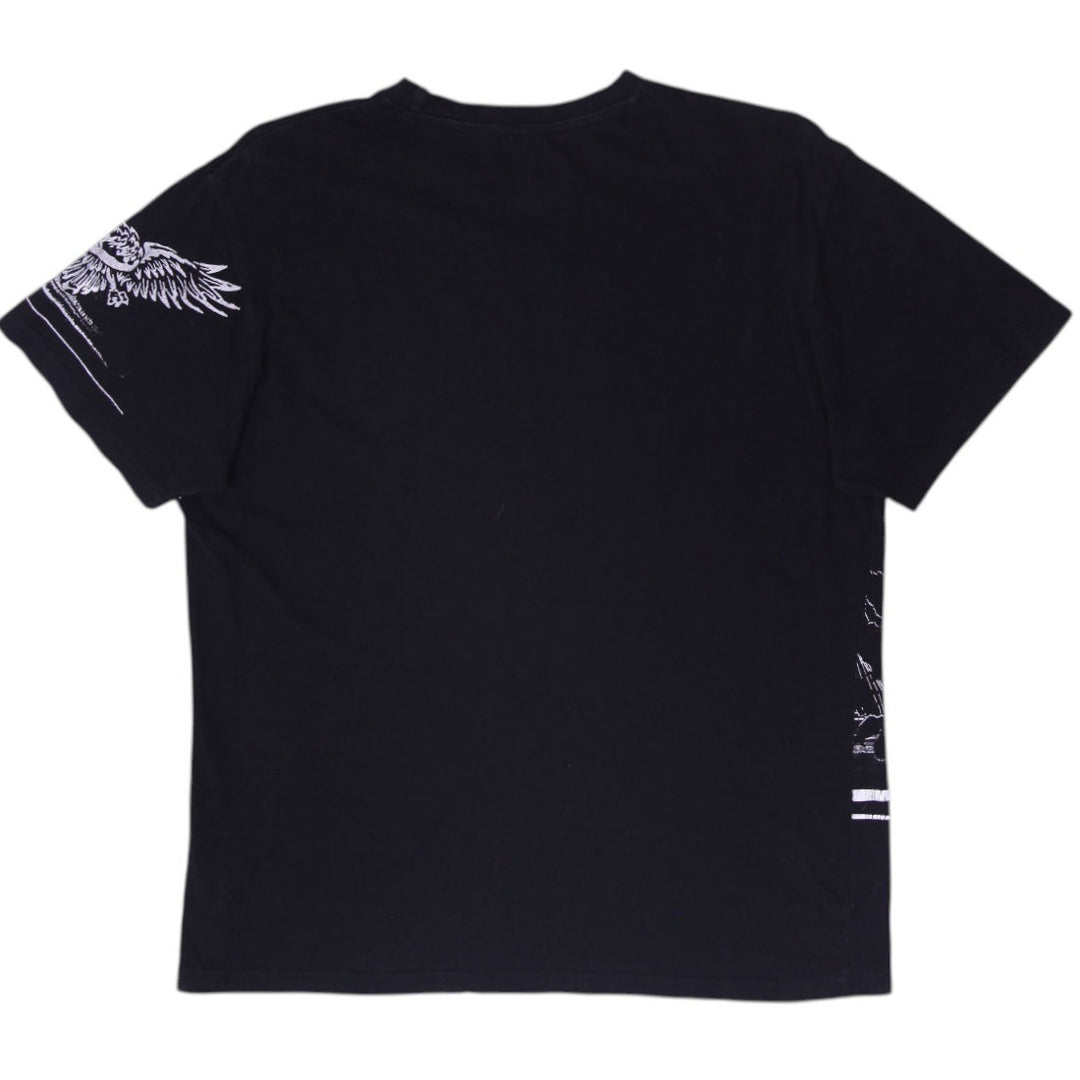 Y2K Mens Southpole Cyber Grunge Skull T-Shirt Size L