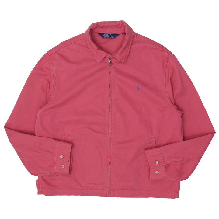 Vintage 90s Cotton Plain Pink Ralph Lauren Harrington Jacket