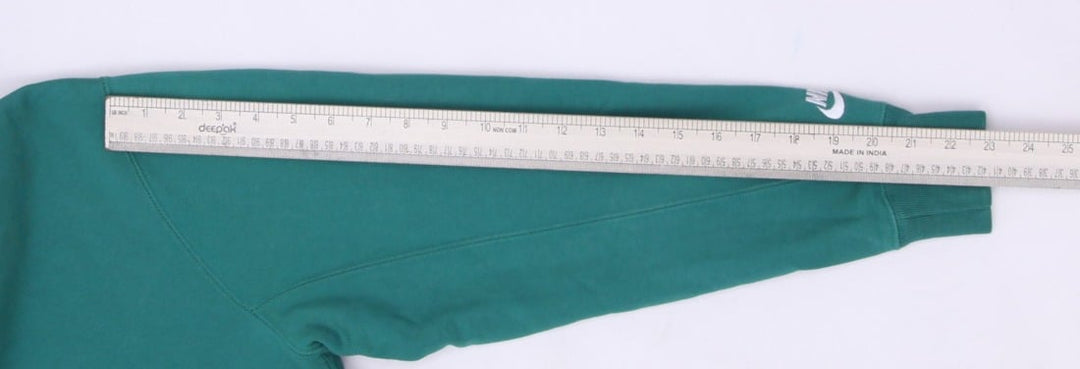 Mens Embroidered Nike Just Do It Green Pullover Hoodie S