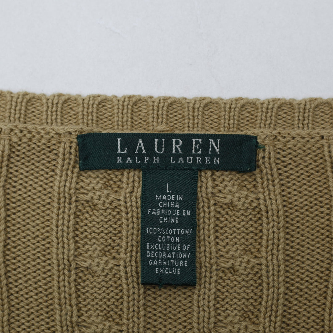 Lauren Ralph Lauren Cable Knit Sweater Size L | Migration_Knitwear & Sweaters - Back View | Fashion Rerun