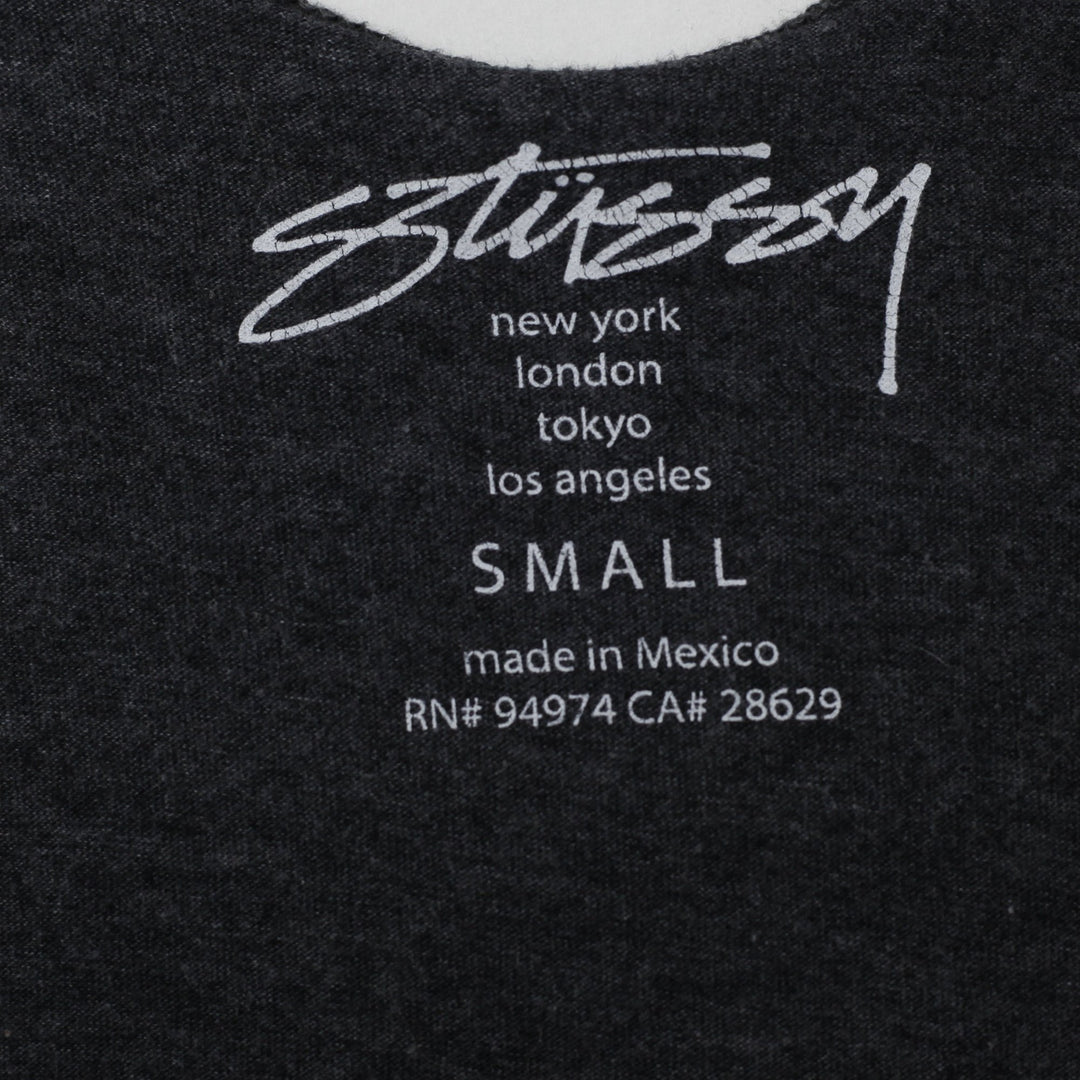 Ladies Stussy Racerback Tank Top Charcoal Sleeveless T-Shirt Size S