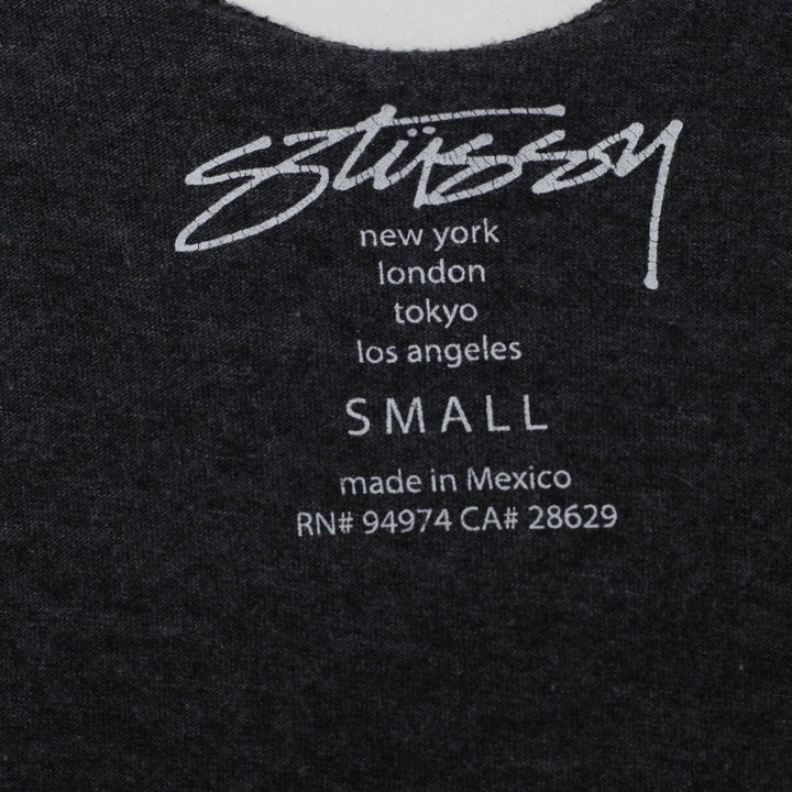 Ladies Stussy Racerback Tank Top Charcoal Sleeveless T-Shirt Size S