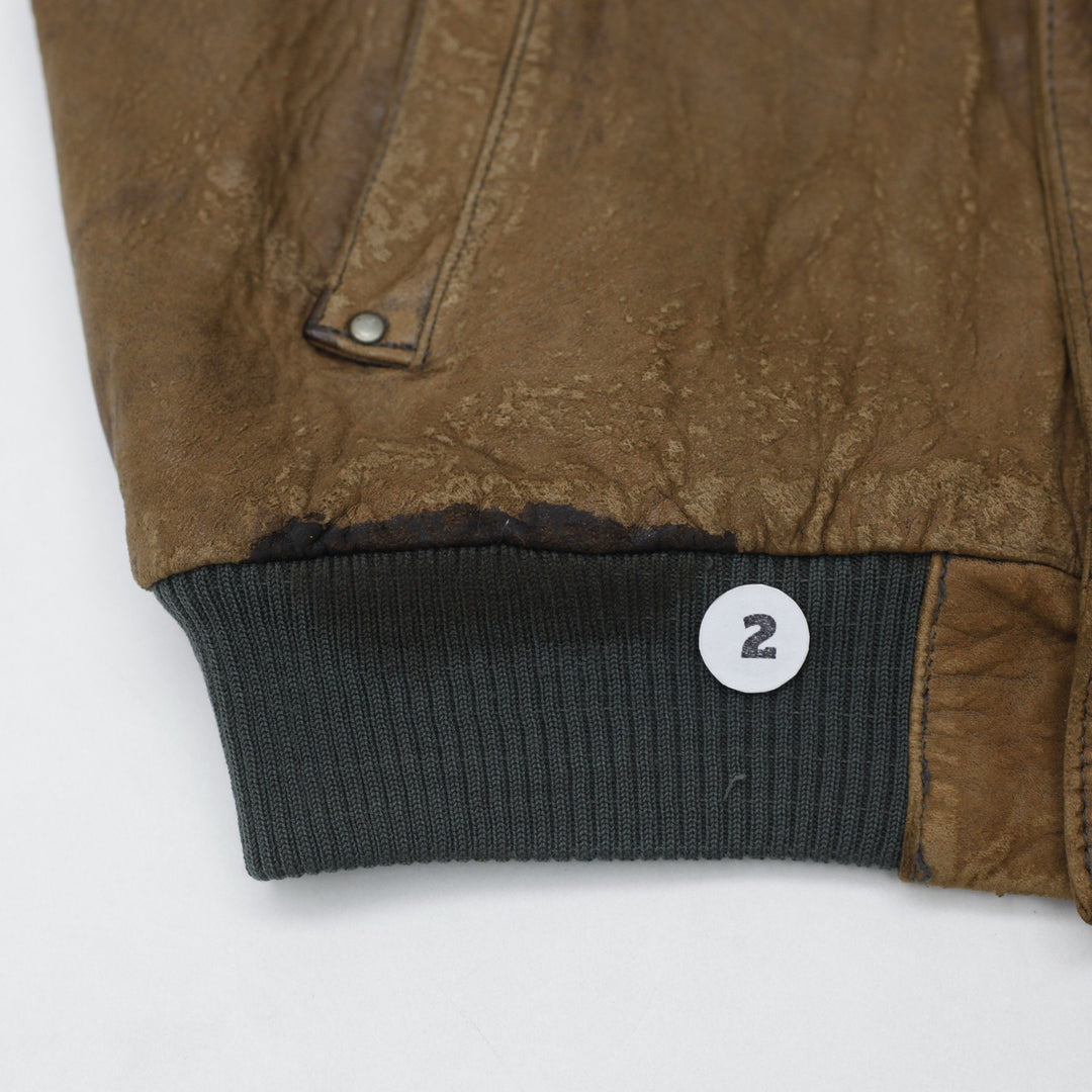 Rare 90s Henry Huit Preview Leathers Aviator Style Motorcycle Graphic Lined Distressed Jacket | Migration_Jac | Fashion Rerun