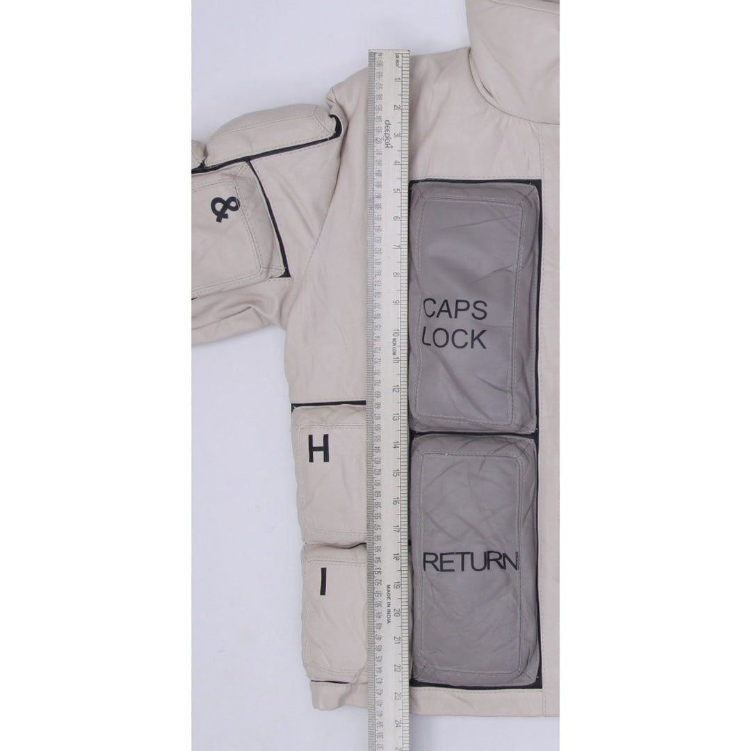 Vintage Keyboard Puffer Style Leather Quilted Jacket