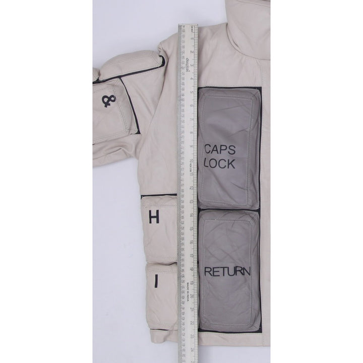 Vintage Keyboard Puffer Style Leather Quilted Jacket