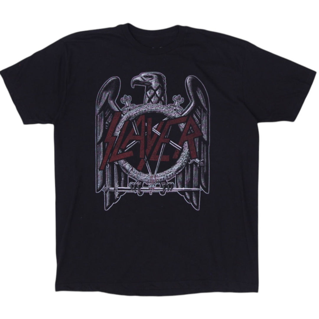 Mens Slayer Graphic Heavy Metal Band T-Shirt Black Size XL