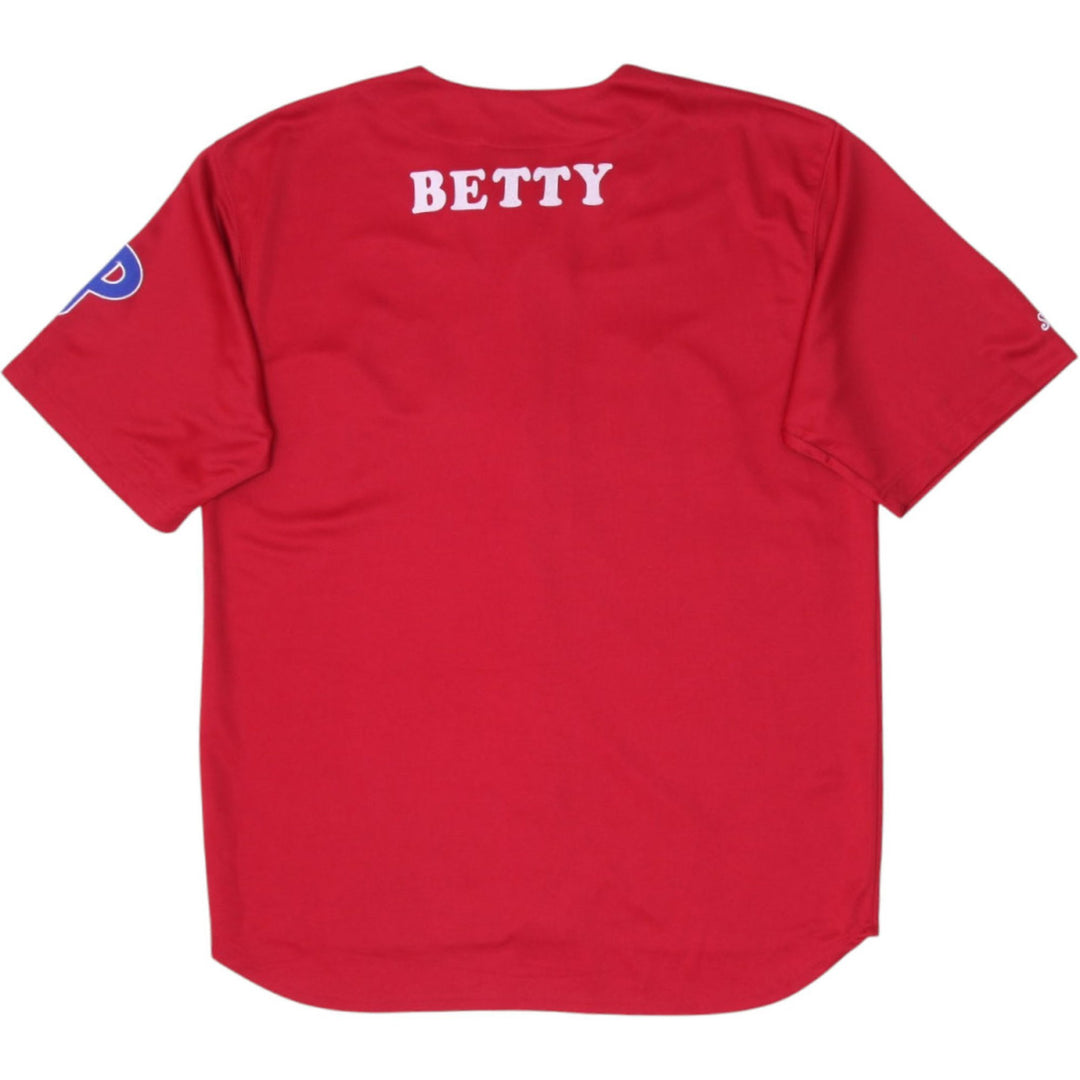 Mens Stitches Phillies Red Baseball Jersey Team Logo Sportswear