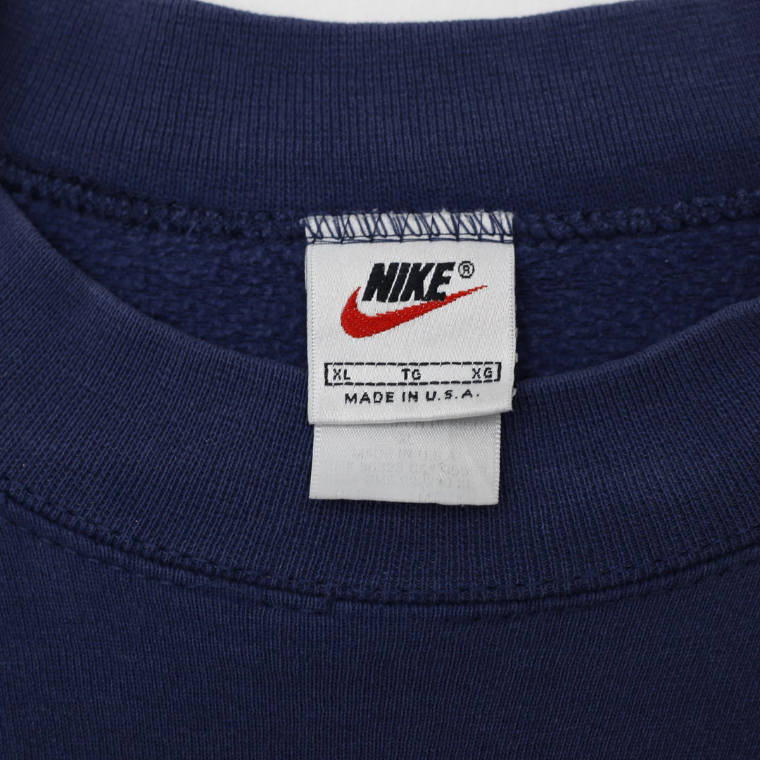 Vintage Nike Swoosh Logo Navy Crewneck Sweatshirt Made In USA XL | Migration_Sweatshirt - Back View | Fashion Rerun