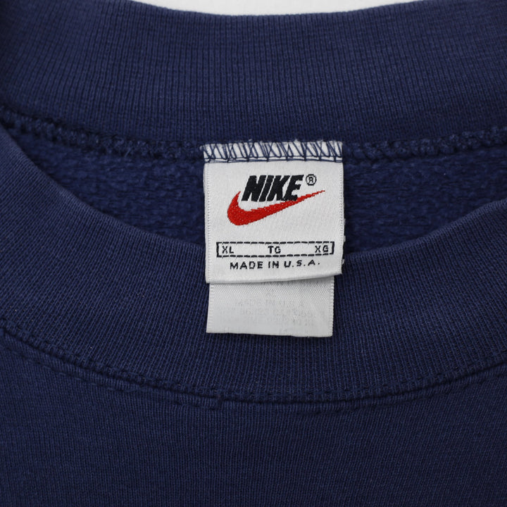 Vintage Nike Swoosh Logo Navy Crewneck Sweatshirt Made In USA XL | Migration_Sweatshirt - Back View | Fashion Rerun