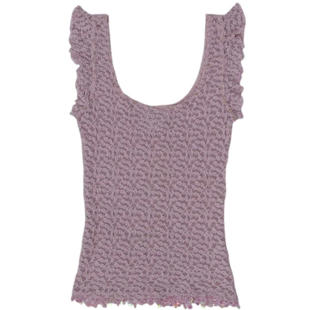 Y2K Ladies X:S Lurex Lace Ruffled Strap Cami Top Size S