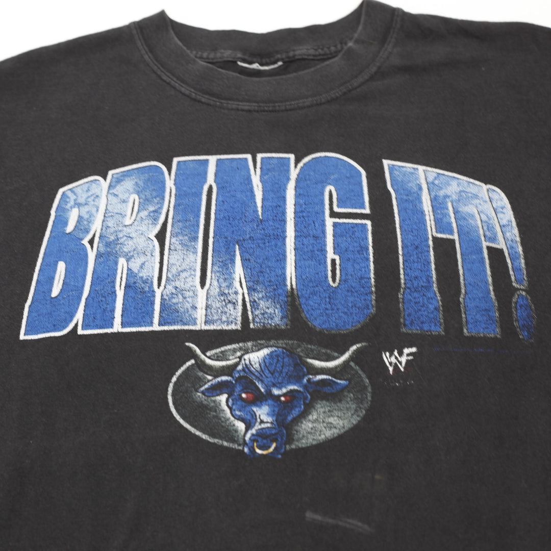 Vintage Mens 2000 WWF The Rock "Bring It" Graphic T-Shirt