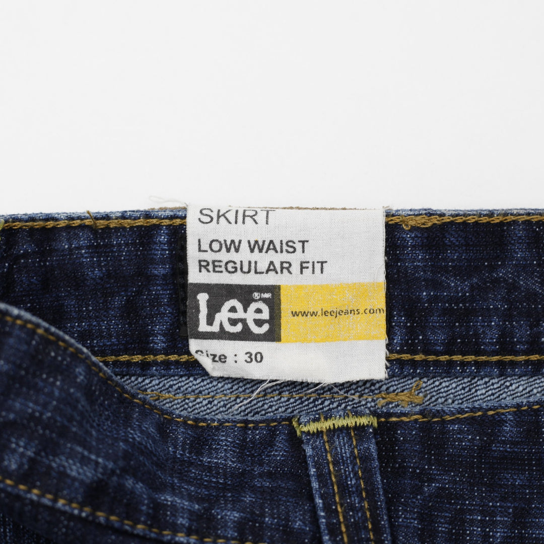 Y2K Ladies Lee Low Waist Regular Fit Denim Skirt Size 30