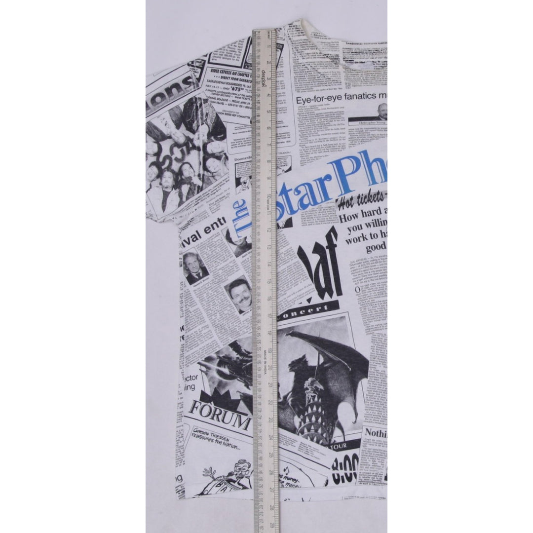Vintage T-Shirt White Newspaper Print Graphic Single Stitch | Migration_T-Shirts - View 6 | Fashion Rerun