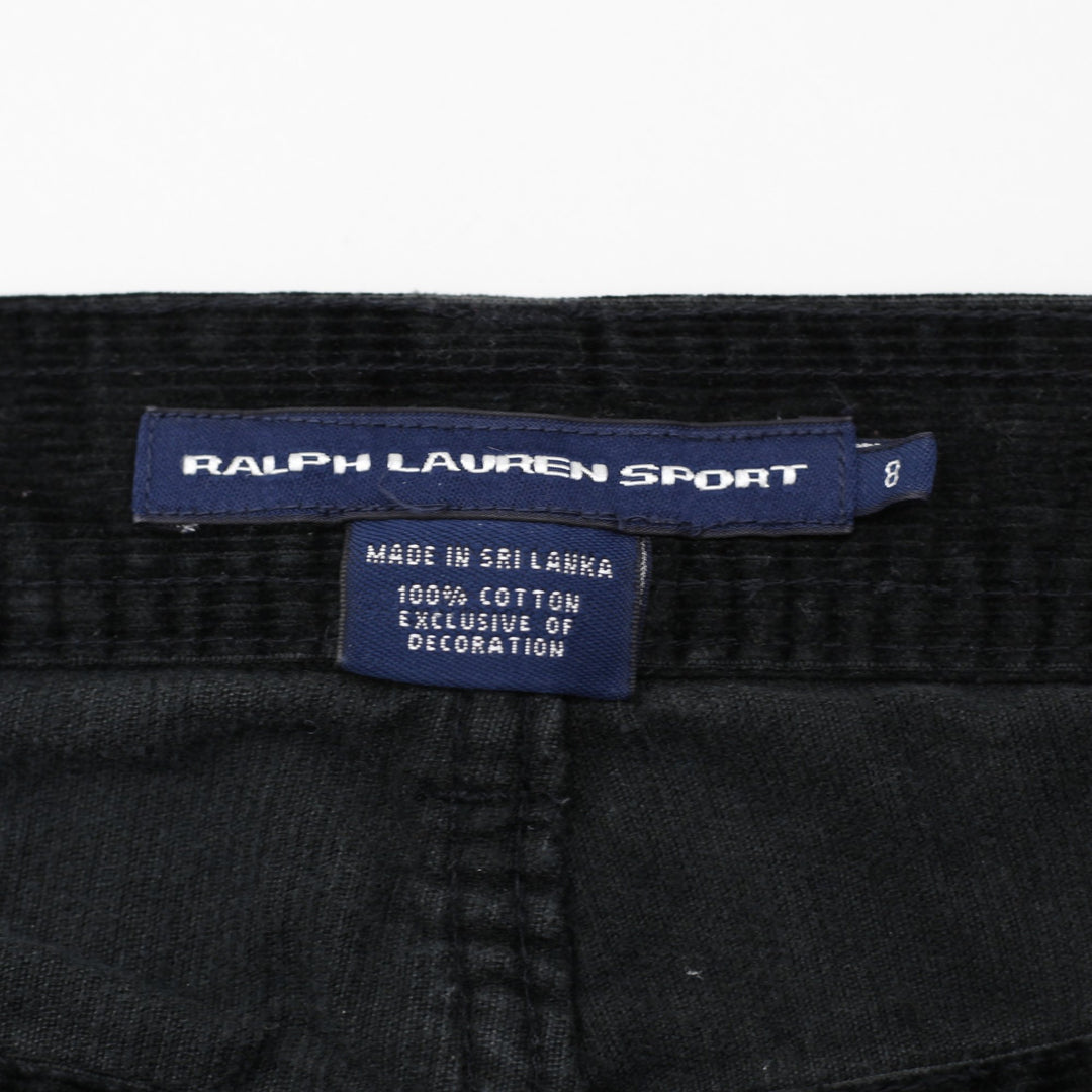 Ladies Ralph Lauren Sport Black Corduroy Casual Style Pants Size 8