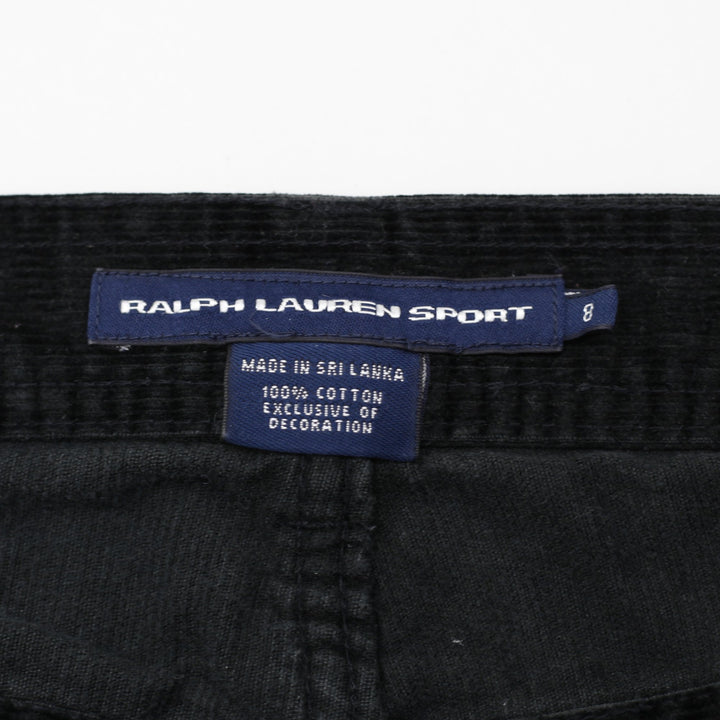 Ladies Ralph Lauren Sport Black Corduroy Casual Style Pants Size 8