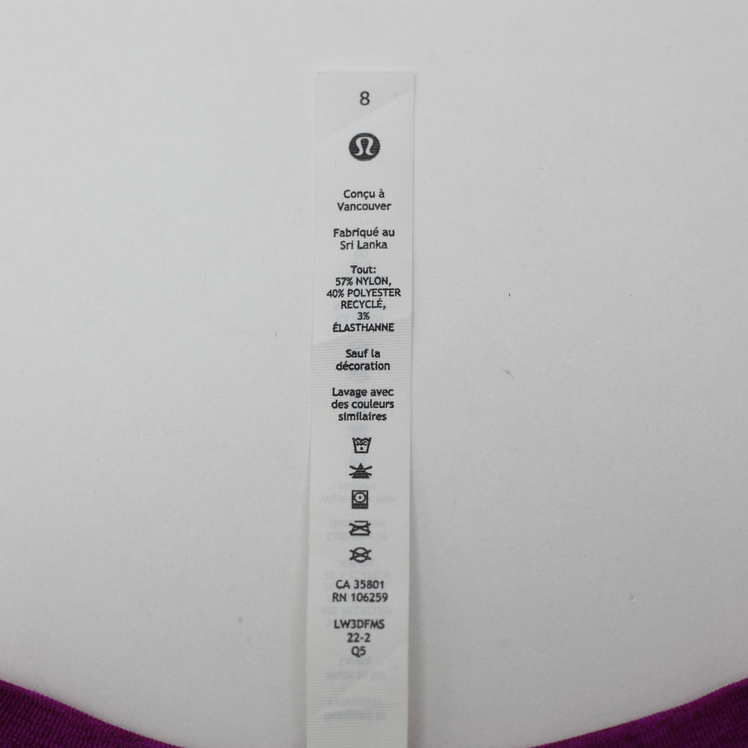 Ladies Lululemon Swiftly Tech Magenta Purple Seamless Mesh Running Top