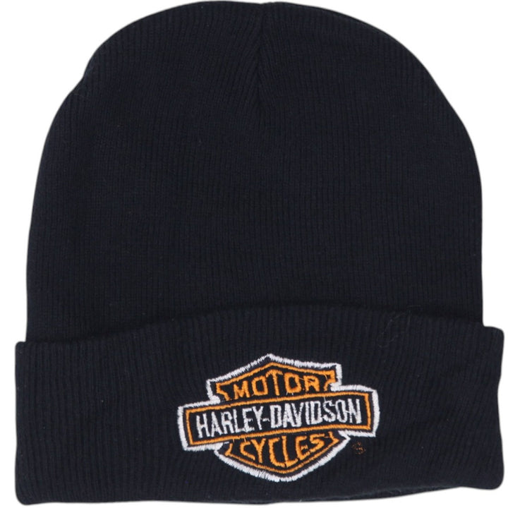 Mens Embroidered Harley Davidson Black Knitted Beanie