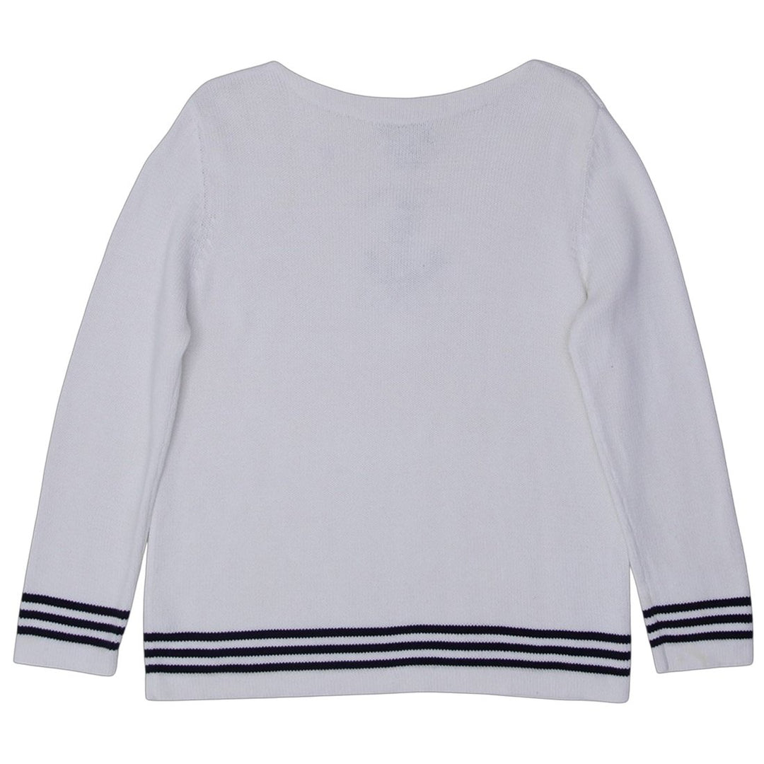 Vintage Ladies Ralph Lauren Sweater White Anchor | Migration_Jumper & Knitwear RL Collection - Side View | Fashion Rerun