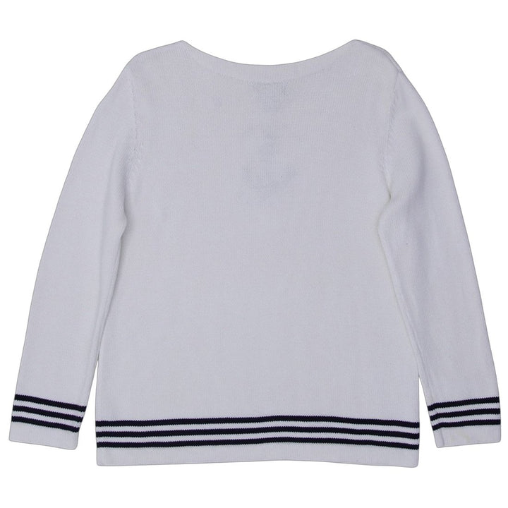 Vintage Ladies Ralph Lauren Sweater White Anchor | Migration_Jumper & Knitwear RL Collection - Side View | Fashion Rerun