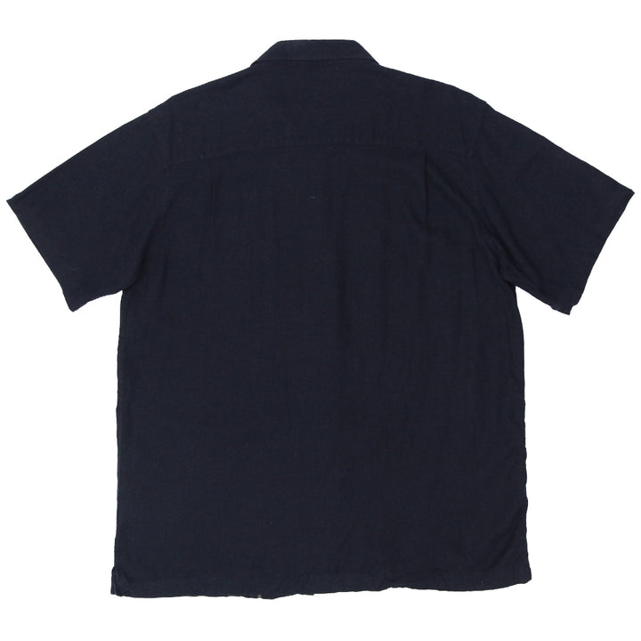 Mens Haggar Washable Linen Short Sleeve Shirt Black - Fashion Rerun Vintage Migration_Shirt