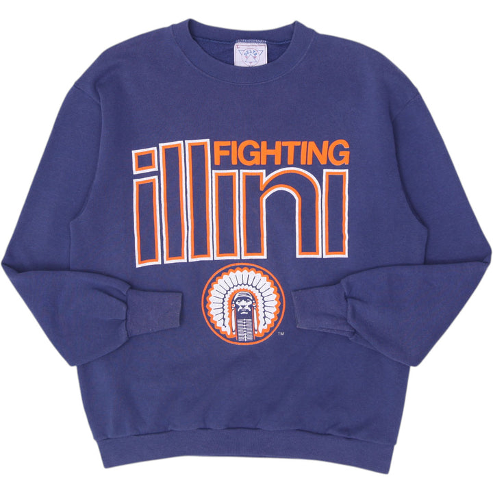 Vintage 90s Illinois Fighting Illini Chief Illiniwek Sweatshirt Size L