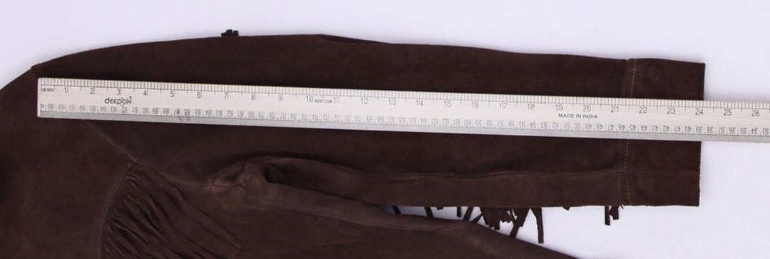Vintage 70s Jacket Suede Fringe Western Cowboy Leather Brown
