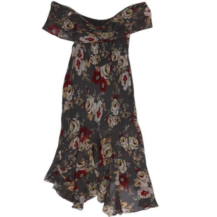 Y2K Boho Floral Off-Shoulder Maxi Dress - Size 8 | Migration_Dresses - Side View | Fashion Rerun