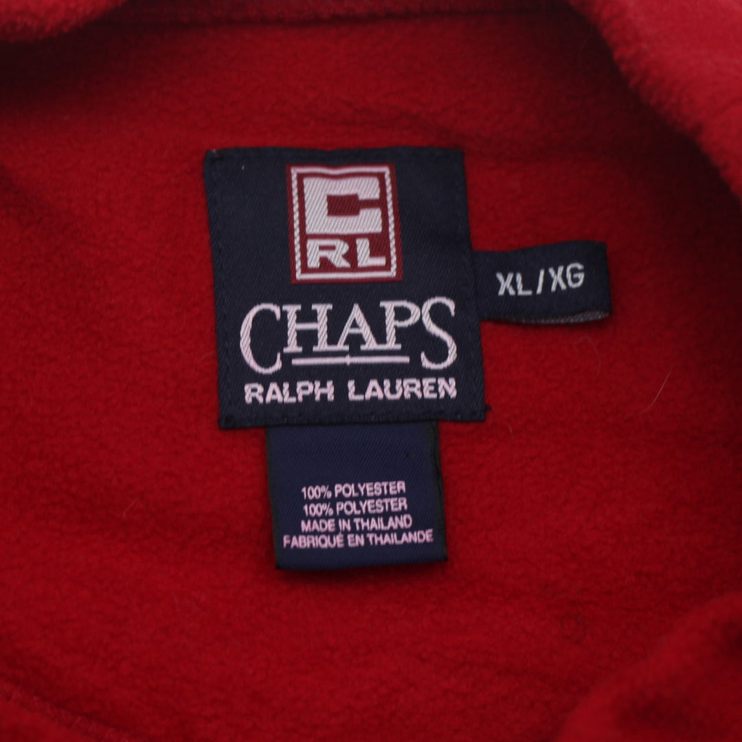 Shop Vintage Chaps Ralph Lauren Fleece Crewneck Pullover Red, Size