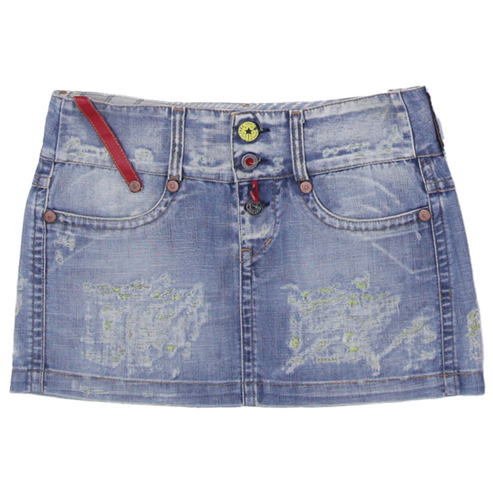 Y2K Ladies Take Two Ripped Denim Mini Skirt