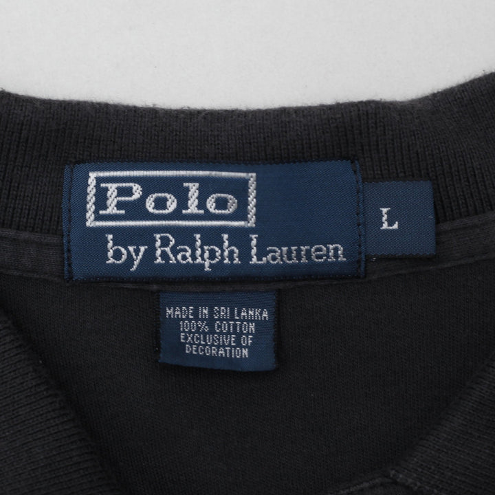 Mens Polo Ralph Lauren Polo Shirt Black Cotton Classic Collar T-Shirt | Migration_T-Shirts RL Collection - Ba | Fashion Rerun
