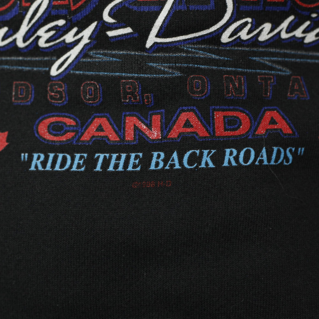 Vintage Mens Harley Davidson Hoodie Black Full Zip Thunder Road XL | Migration_Hoodies - Alternate View | Fashion Rerun