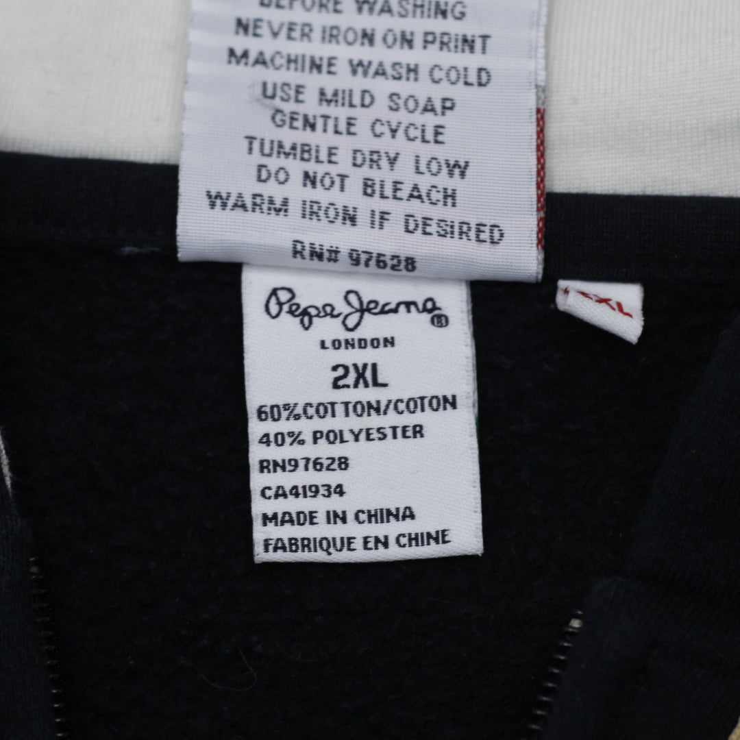 Mens Pepe Jeans Black Heavyweight Zip Up Hoodie Sleeve Jeans 2XL