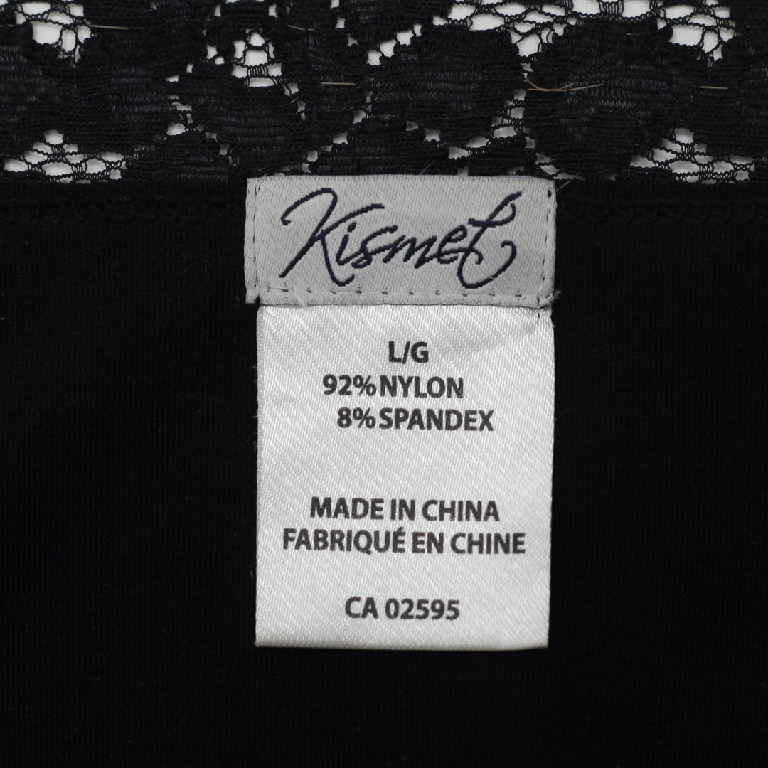 Y2K Ladies Kismet Black Lace Trim Ruched Camisole Seamless Shaping Tank Top L