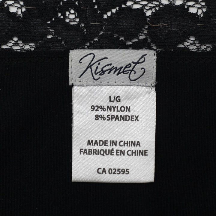 Y2K Ladies Kismet Black Lace Trim Ruched Camisole Seamless Shaping Tank Top L