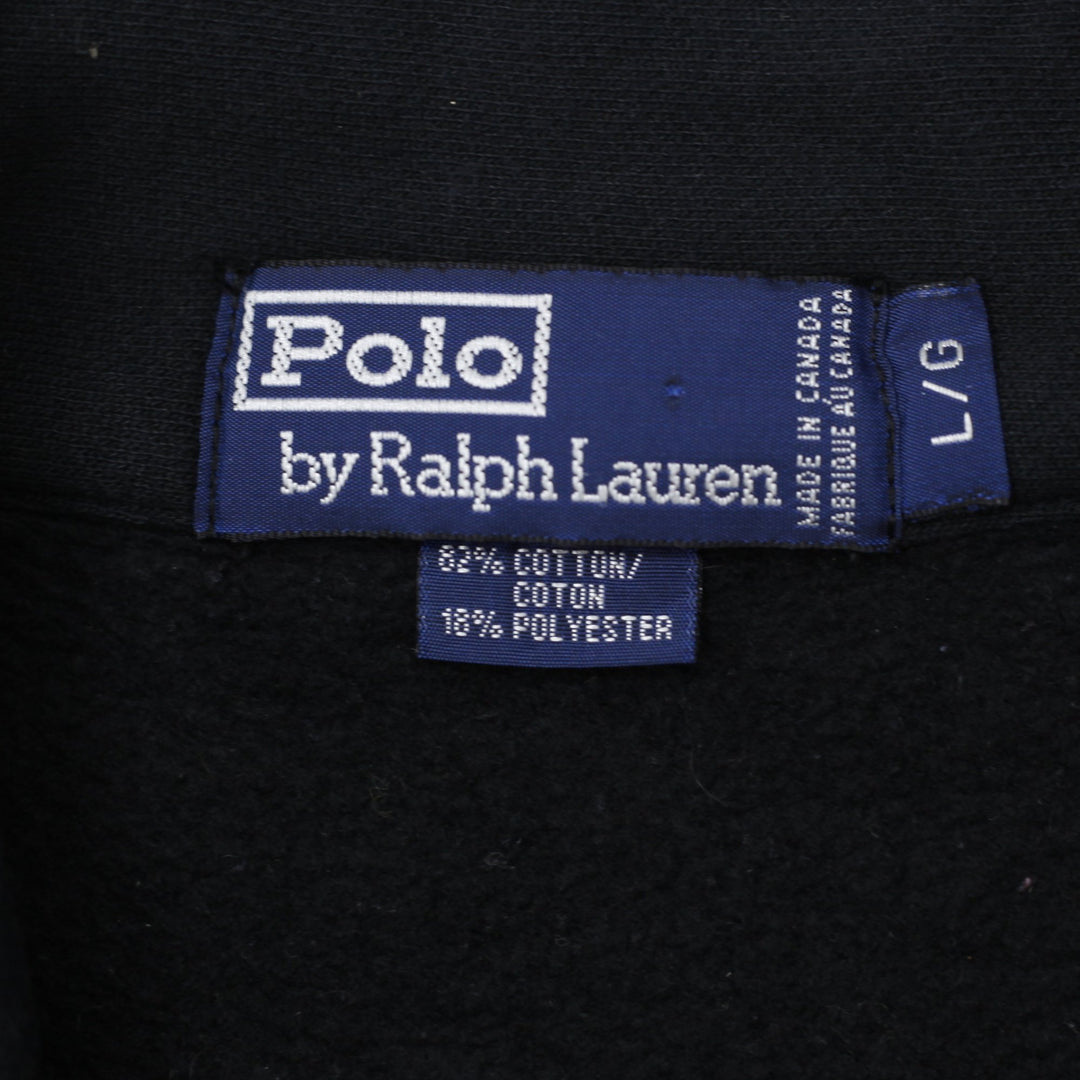 Vintage Polo By Ralph Lauren Quarter Zip Black Sweater L | Migration_Jumper & Knitwear RL Collection - Back V | Fashion Rerun