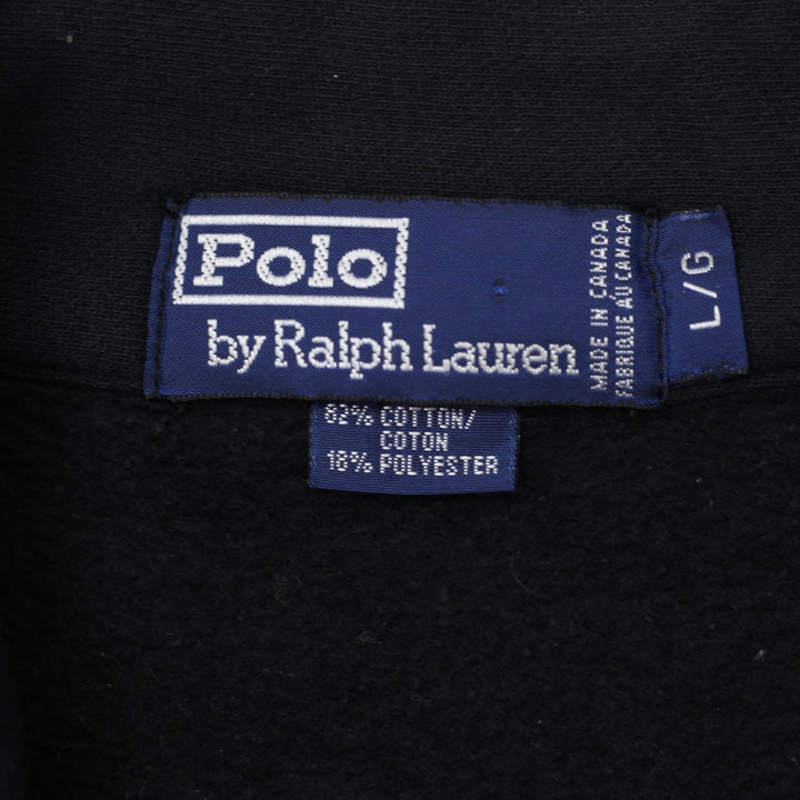 Vintage Polo By Ralph Lauren Quarter Zip Black Sweater L | Migration_Jumper & Knitwear RL Collection - Back V | Fashion Rerun