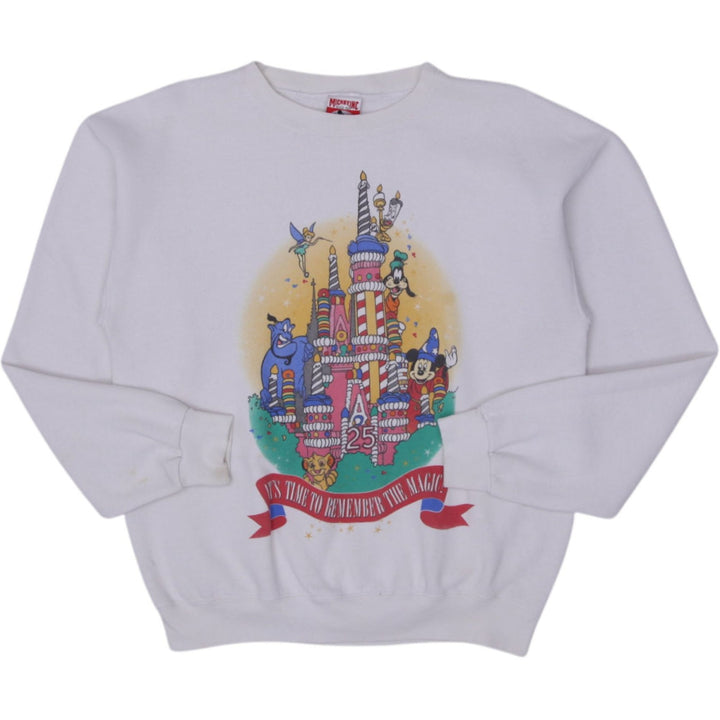 Vintage Walt Disney World 25th Anniversary Cake Castle White Sweatshirt M | Migration_Sweatshirt | Fashion Rerun