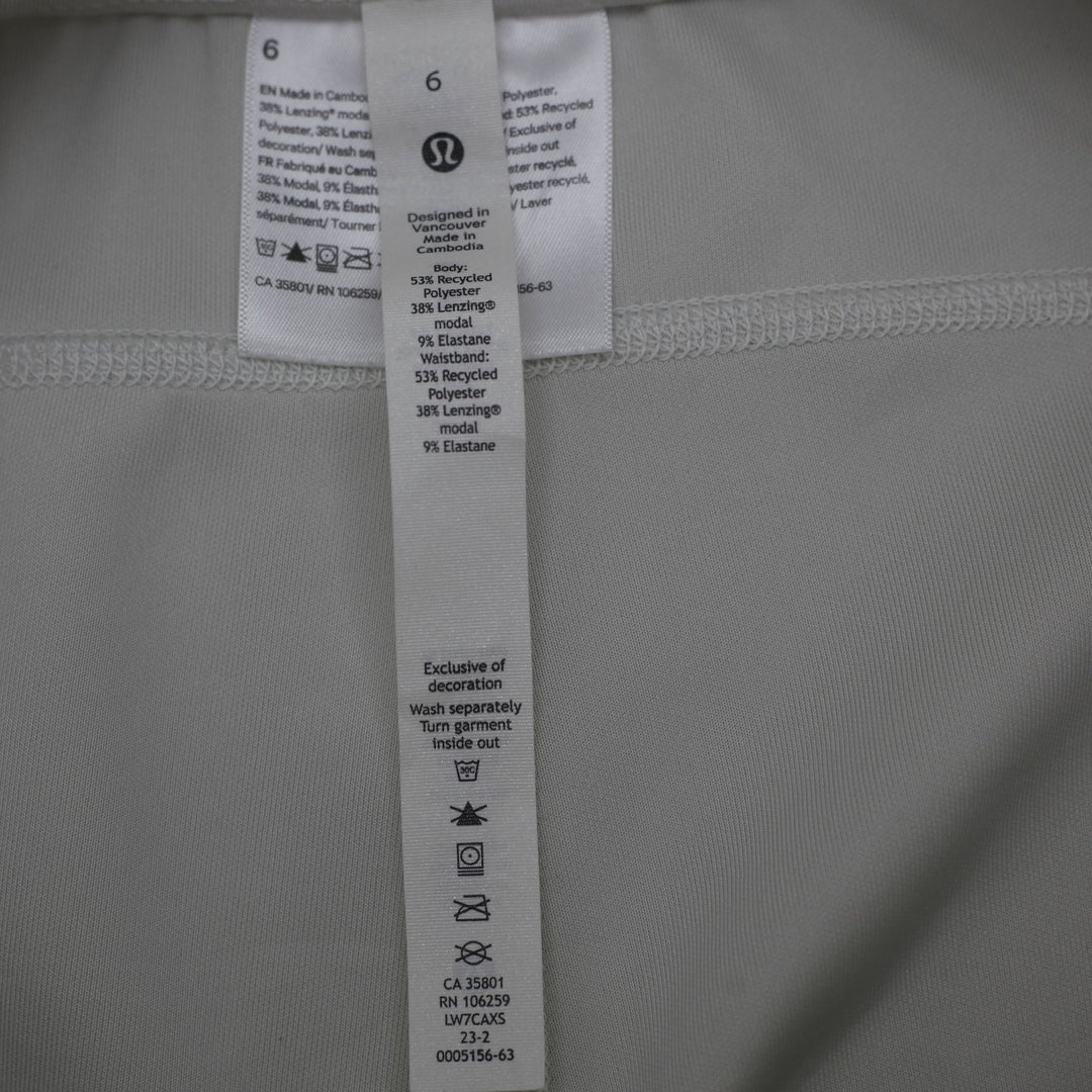 Ladies Lululemon Align High-Rise Short Bone Off-White Nulu Fabric Yoga Shorts 6