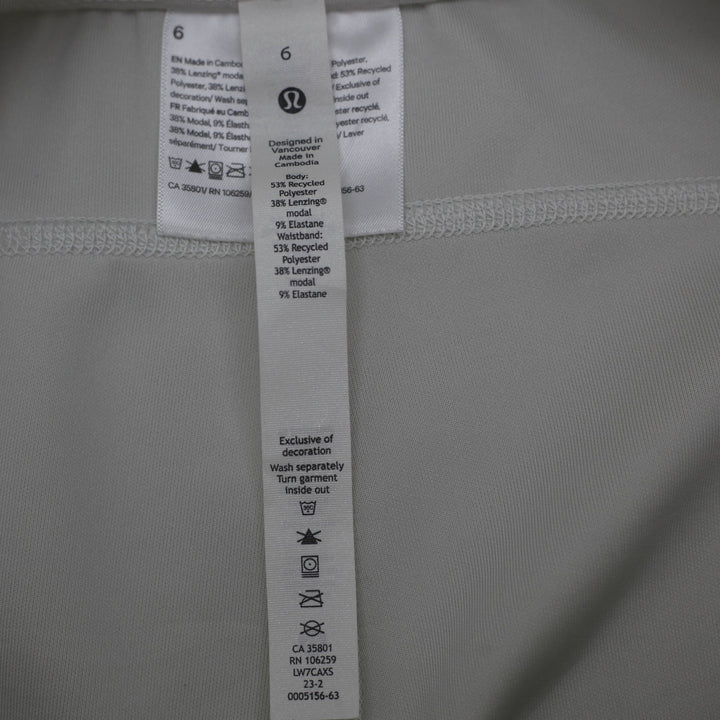 Ladies Lululemon Align High-Rise Short Bone Off-White Nulu Fabric Yoga Shorts 6