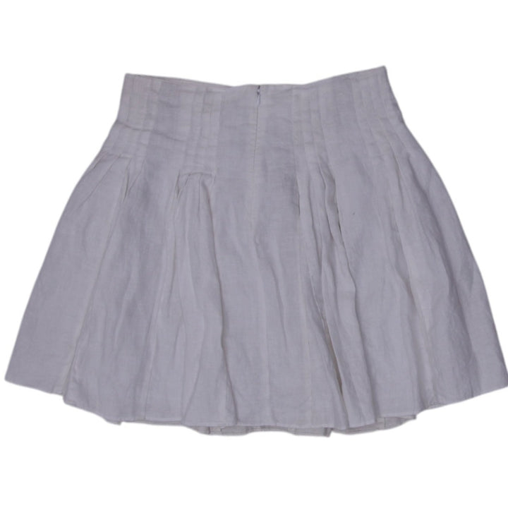 Y2K Ladies White Pleated Lightweight Mini Skirt Size 6/P | Migration_Skirts - Side View | Fashion Rerun