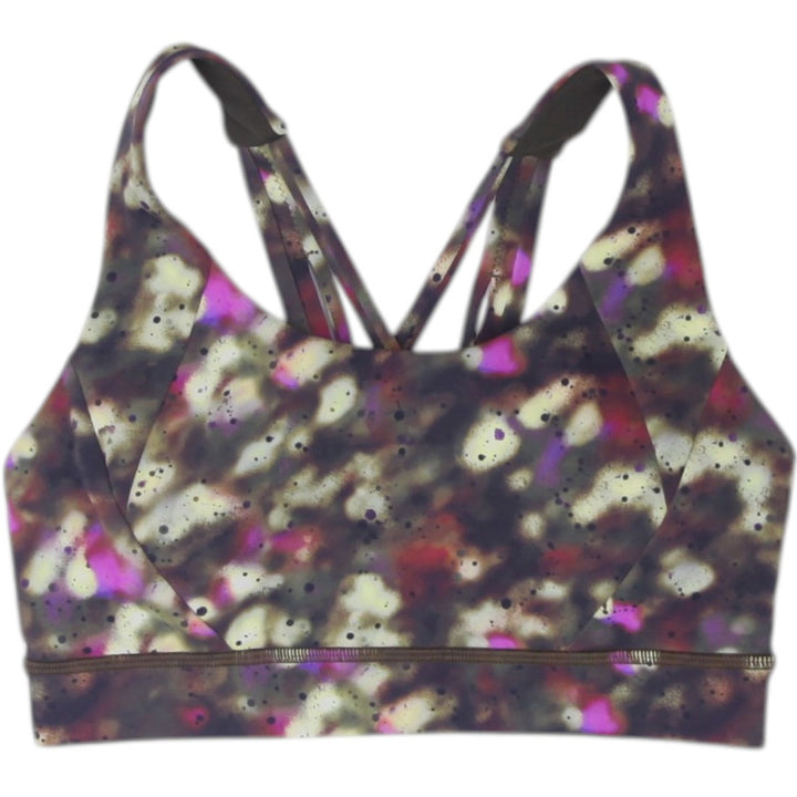 Ladies Lululemon Strappy Abstract Tie Dye Splatter Print Workout Top Size 6