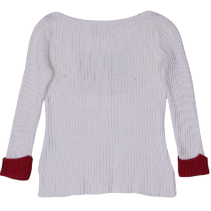 Vintage Ribbed Polo Jeans Company Ralph Lauren American Flag Sweater Red Cuffs